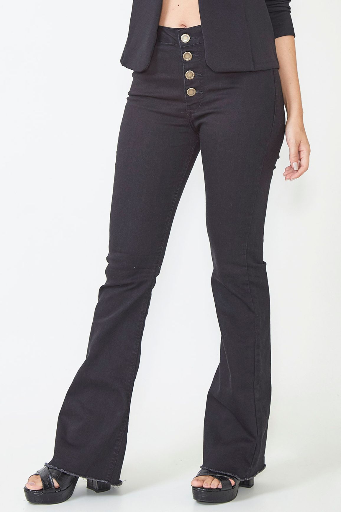 calça flare jeans aquamar