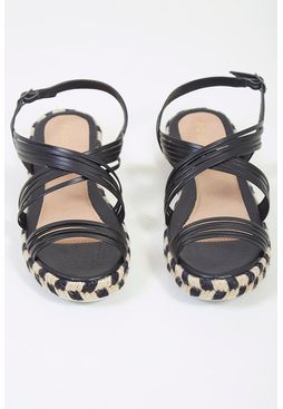 sandália flatform palha