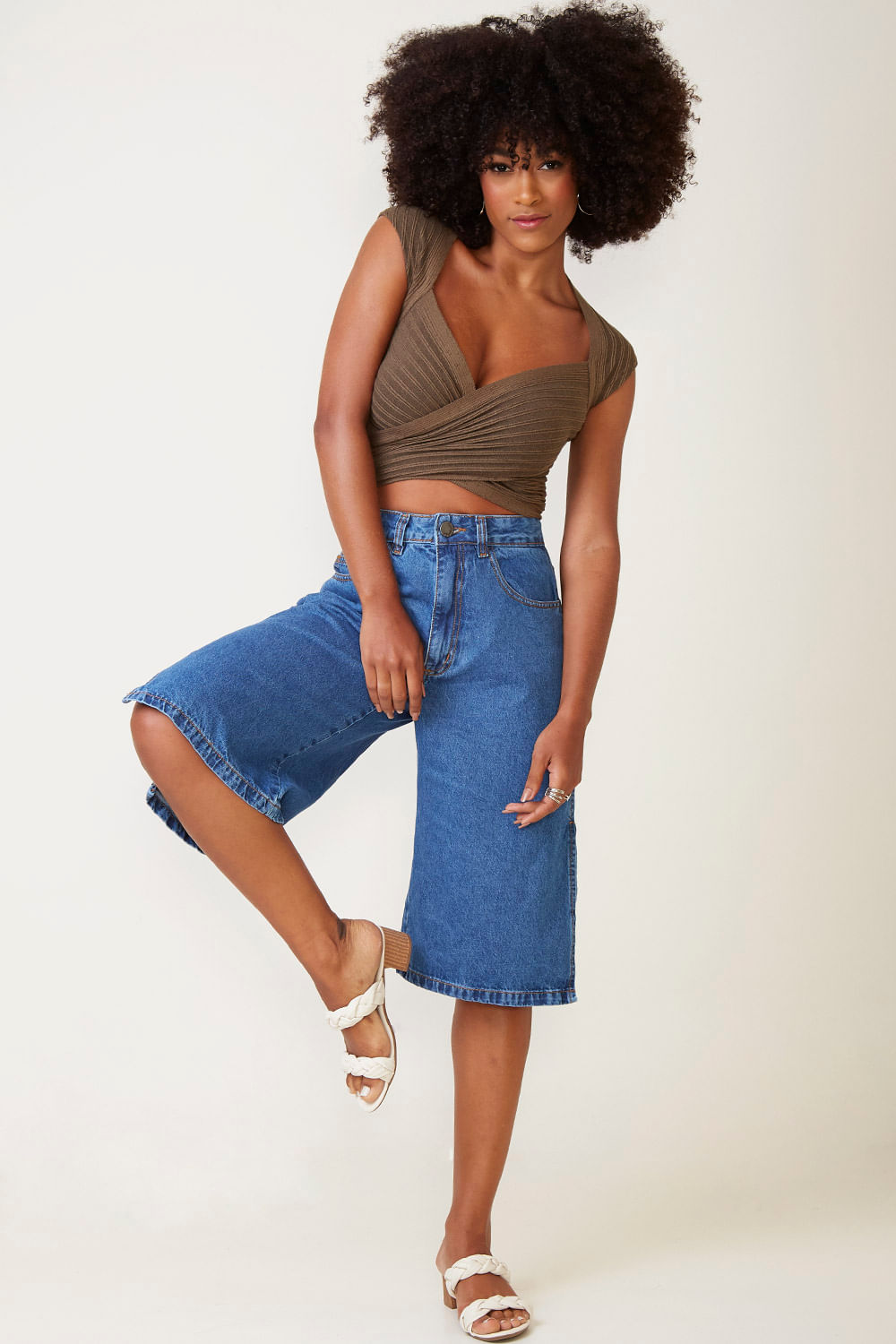 CALÇA CROPPED RETA - 03.03.0999 - Aquamar